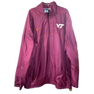 Virginia Tech Hokies VT Jacket Men’s L Large Maroon 1/4 Zip Logo Pullover Warmup